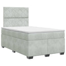 vidaXL Boxspring ágy matraccal Világosszürke 120 x 200 cm Bársony