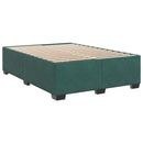 vidaXL Boxspring ágy matraccal Sötétzöld 140 x 190 cm Bársony