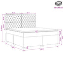 vidaXL Boxspring ágy matraccal Sötétzöld 140 x 190 cm Bársony