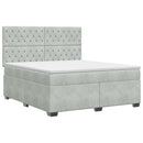 vidaXL Boxspring ágy matraccal Világosszürke 140 x 200 cm Bársony