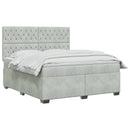 vidaXL Boxspring ágy matraccal Világosszürke 140 x 200 cm Bársony