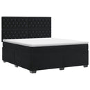 vidaXL Boxspring ágy matraccal fejtámlával Fekete 140 x 200 cm Bársony