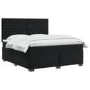 vidaXL Boxspring ágy matraccal fejtámlával Fekete 140 x 200 cm Bársony