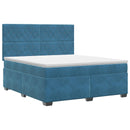 vidaXL Boxspring ágy matraccal fejtámlával Kék 140 x 200 cm Bársony