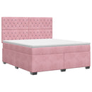 vidaXL Boxspring ágy matraccal Rózsaszín 140 x 200 cm Bársony