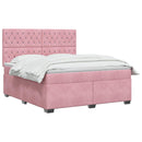 vidaXL Boxspring ágy matraccal Rózsaszín 140 x 200 cm Bársony