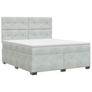 vidaXL Boxspring ágy matraccal Világosszürke 140 x 200 cm Bársony