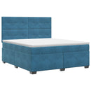 vidaXL Boxspring ágy matraccal fejtámlával Kék 140 x 200 cm Bársony