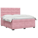 vidaXL Boxspring ágy matraccal Rózsaszín 140 x 200 cm Bársony