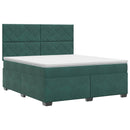 vidaXL Boxspring ágy matraccal Sötétzöld 140 x 200 cm Bársony