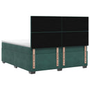 vidaXL Boxspring ágy matraccal Sötétzöld 140 x 200 cm Bársony