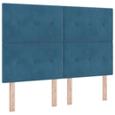 vidaXL Boxspring ágy matraccal fejtámlával Kék 160 x 200 cm Bársony