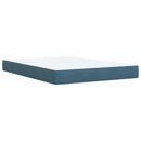 vidaXL Boxspring ágy matraccal fejtámlával Kék 160 x 200 cm Bársony