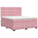 vidaXL Boxspring ágy matraccal Rózsaszín 160 x 200 cm Bársony