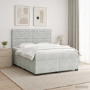 vidaXL Boxspring ágy matraccal Világosszürke 140 x 200 cm Bársony