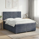 vidaXL Boxspring ágy matraccal Sötétszürke 140 x 200 cm Bársony