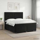 vidaXL Boxspring ágy matraccal fejtámlával Fekete 140 x 200 cm Bársony