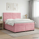 vidaXL Boxspring ágy matraccal Rózsaszín 140 x 200 cm Bársony