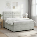 vidaXL Boxspring ágy matraccal Világosszürke 140 x 200 cm Bársony