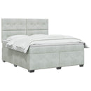 vidaXL Boxspring ágy matraccal Világosszürke 180 x 200 cm Bársony