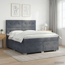 vidaXL Boxspring ágy matraccal Sötétszürke 180 x 200 cm Bársony