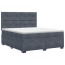 vidaXL Boxspring ágy matraccal Sötétszürke 180 x 200 cm Bársony