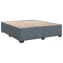 vidaXL Boxspring ágy matraccal Sötétszürke 180 x 200 cm Bársony