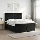 vidaXL Boxspring ágy matraccal fejtámlával Fekete 140 x 190 cm Bársony