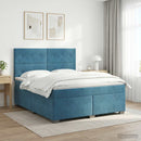vidaXL Boxspring ágy matraccal fejtámlával Kék 160 x 200 cm Bársony