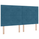 vidaXL Boxspring ágy matraccal fejtámlával Kék 180 x 200 cm Bársony