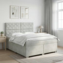 vidaXL Boxspring ágy matraccal Világosszürke 140 x 200 cm Bársony
