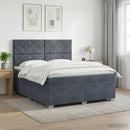 vidaXL Boxspring ágy matraccal Sötétszürke 140 x 190 cm Bársony