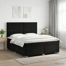 vidaXL Boxspring ágy matraccal fejtámlával Fekete 160 x 200 cm Bársony