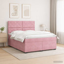 vidaXL Boxspring ágy matraccal Rózsaszín 160 x 200 cm Bársony
