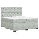 vidaXL Boxspring ágy matraccal Világosszürke 200 x 200 cm Bársony
