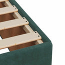 vidaXL Boxspring ágy matraccal Sötétzöld 200 x 200 cm Bársony