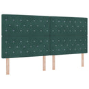 vidaXL Boxspring ágy matraccal Sötétzöld 200 x 200 cm Bársony