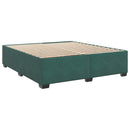vidaXL Boxspring ágy matraccal Sötétzöld 200 x 200 cm Bársony