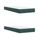 vidaXL Boxspring ágy matraccal Sötétzöld 200 x 200 cm Bársony