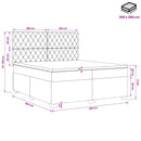 vidaXL Boxspring ágy matraccal Sötétzöld 200 x 200 cm Bársony