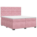 vidaXL Boxspring ágy matraccal Rózsaszín 200 x 200 cm Bársony