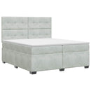 vidaXL Boxspring ágy matraccal Világosszürke 200 x 200 cm Bársony