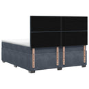 vidaXL Boxspring ágy matraccal Sötétszürke 200 x 200 cm Bársony