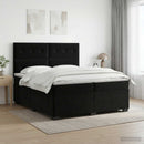 vidaXL Boxspring ágy matraccal fejtámlával Fekete 200 x 200 cm Bársony