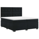vidaXL Boxspring ágy matraccal fejtámlával Fekete 200 x 200 cm Bársony
