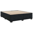 vidaXL Boxspring ágy matraccal fejtámlával Fekete 200 x 200 cm Bársony