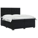 vidaXL Boxspring ágy matraccal fejtámlával Fekete 200 x 200 cm Bársony