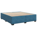vidaXL Boxspring ágy matraccal fejtámlával Kék 200 x 200 cm Bársony