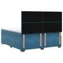 vidaXL Boxspring ágy matraccal fejtámlával Kék 200 x 200 cm Bársony