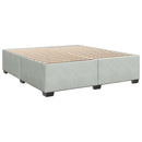 vidaXL Boxspring ágy matraccal Világosszürke 200 x 200 cm Bársony